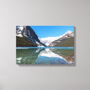 Weerspiegeling op Lake Louise - Banff NP, Canada Canvas Afdruk