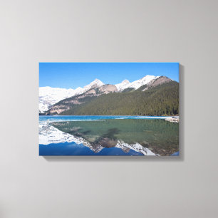 Weerspiegeling op Lake Louise - Banff NP, Canada Canvas Afdruk