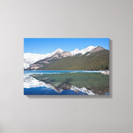 Weerspiegeling op Lake Louise - Banff NP, Canada Canvas Afdruk (Voorkant)