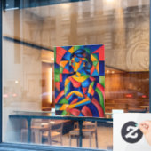 Weerspiegeling Raamsticker (Cafe Raam)
