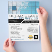 Weerspiegeling, Ruitenreiniger, Reclame voor schoo Flyer (Hand)