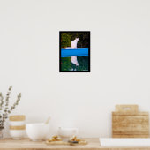 Weerspiegeling van een portret van een witte kat poster (Keuken)