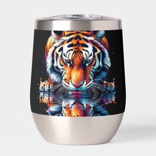 Weerspiegeling van tijger die water drinkt (Voorkant)