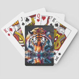 Weerspiegeling van tijger die water drinkt pokerkaarten
