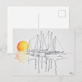 Weerspiegeling zeilboot | Concarneau, Bretagne Briefkaart (Voorkant / Achterkant)