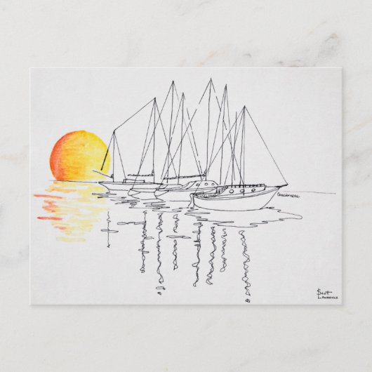 Weerspiegeling zeilboot | Concarneau, Bretagne Briefkaart (Voorkant)
