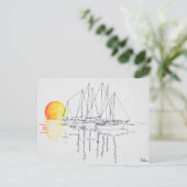 Weerspiegeling zeilboot | Concarneau, Bretagne Briefkaart (Staand voorkant)