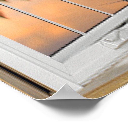 Weerspiegelingen van het bergmeer Fake Window Illu Poster (Hoek)