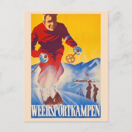Weersportgroepering Nederlands Vintage Poster 1944 Briefkaart (Voorkant)