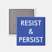 Weersta & Aanhoudende witte tekst op blauwe magnee Magneet (Voorkant / Achterkant)