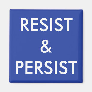 Weersta & Aanhoudende witte tekst op blauwe magnee Magneet