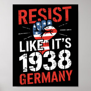 Weersta alsof het 1938 Duitsland Activist Afwijzen Poster