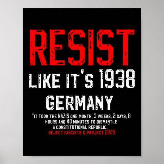 Weersta alsof het 1938 is Duitsland verwerp fascis Poster (Voorkant)