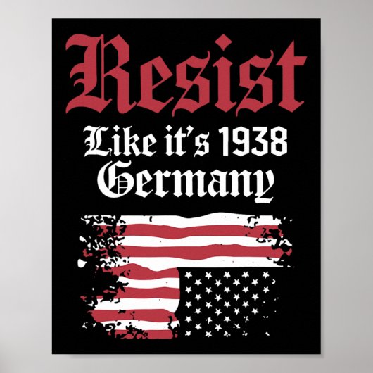 Weersta alsof het 1938 is Duitsland VS Vlag Poster (Voorkant)