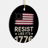 Weersta alsof het de Amerikaanse conservatieve vla Keramisch Ornament (Rechts)