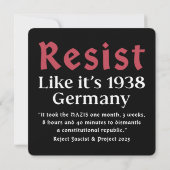 Weersta alsof het Duitsland van 1938 is Kaart (Achterkant)
