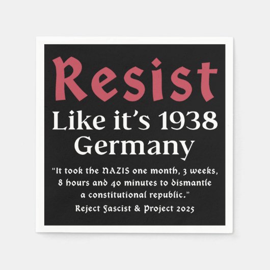 Weersta alsof het Duitsland van 1938 is Servet (Voorkant)