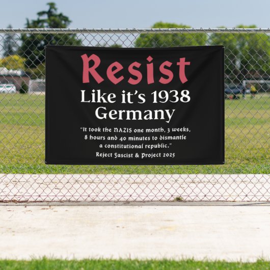 Weersta alsof het Duitsland van 1938 is Spandoek (Insitu)