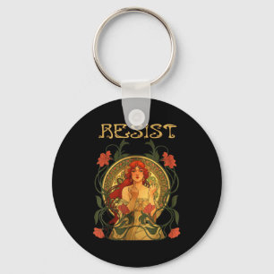 Weersta Art Nouveau Mucha Anti-trump Vrouwen Femin Sleutelhanger
