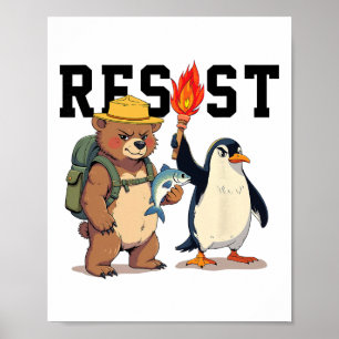 Weersta Beren En Pinguïns Anti Trump Poster