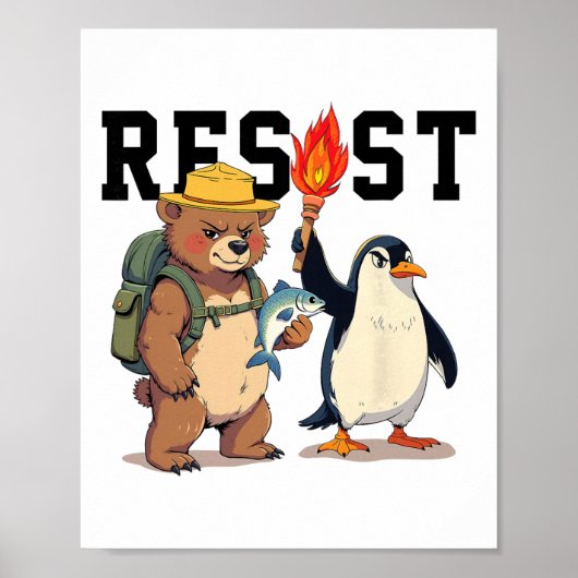 Weersta Beren En Pinguïns Anti Trump Poster (Voorkant)