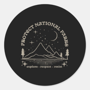 Weersta Bescherm onze nationale parken Grafisch An Ronde Sticker