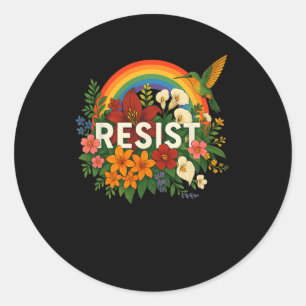 Weersta Bloemen Anti Trump Politieke Protest Pride Ronde Sticker