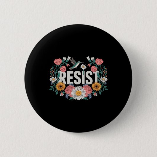 Weersta Bloemverzet Activisten Feministen Retro Ronde Button 5,7 Cm (Voorkant)