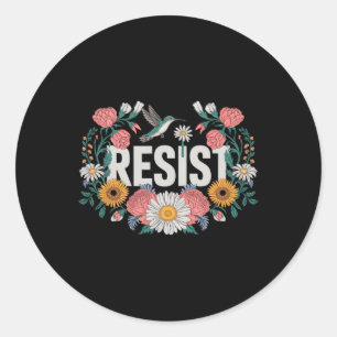 Weersta Bloemverzet Activisten Feministen Retro Ronde Sticker