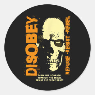 Weersta de Great Reset Anti Globylist Anti Woke Co Ronde Sticker