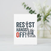 Weersta de handen van de vrijheidsstatus anti-Trum Feestdagenkaart (Staand voorkant)