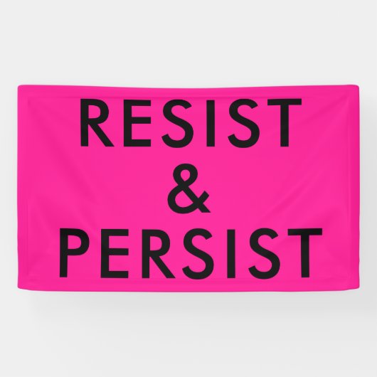 Weersta en volhard politiek protest March Hot Pink Spandoek (Horizontaal)