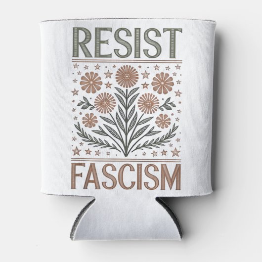 Weersta fascisme Bloemen Transgender LGBTQ Anti-Tr Blikjeskoeler (Voorkant)