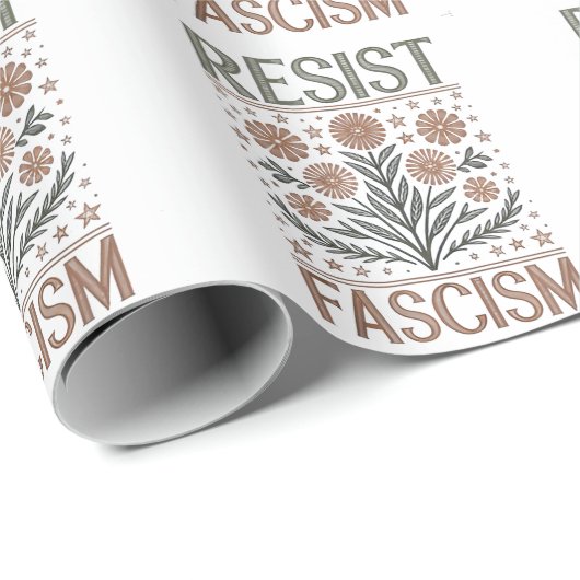 Weersta fascisme Bloemen Transgender LGBTQ Anti-Tr Cadeaupapier (Rol Hoek)