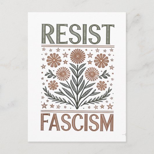 Weersta fascisme Bloemen Transgender LGBTQ Anti-Tr Feestdagenkaart (Voorkant)