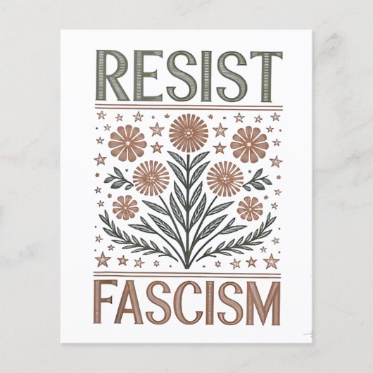 Weersta fascisme Bloemen Transgender LGBTQ Anti-Tr Flyer (Voorkant)