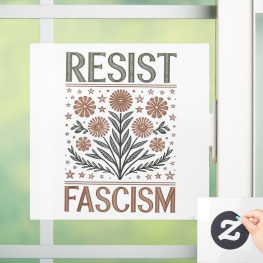 Weersta fascisme Bloemen Transgender LGBTQ Anti-Tr Raamsticker (Huis)