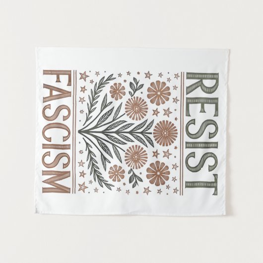 Weersta fascisme Bloemen Transgender LGBTQ Anti-Tr Wandkleed (Voorkant (horizontaal))