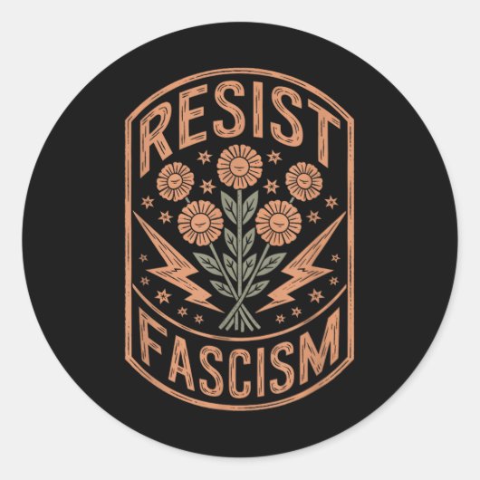 Weersta fascisme Protest Trump Anti Trump _5 Ronde Sticker (Voorkant)