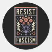 Weersta fascisme Protest Trump Anti Trump 6 Ronde Sticker (Voorkant)