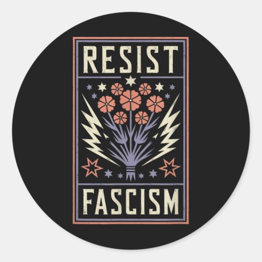 Weersta fascisme Protest Trump Anti Trump 6 Ronde Sticker (Voorkant)