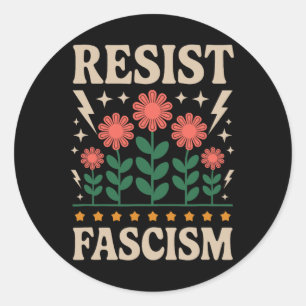 Weersta Fascisme Protesteer Trump Anti Trump 14 Ronde Sticker