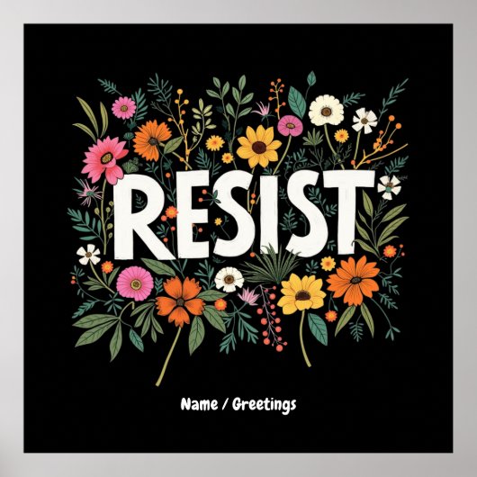 Weersta Floral Anti-Trump Politiek Protest Poster (Voorkant)