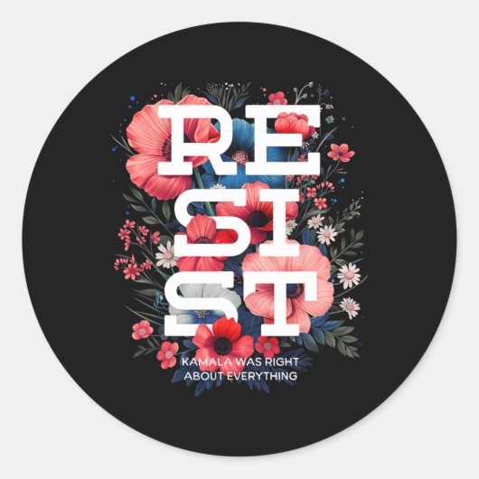 Weersta Floral Boho Ronde Sticker (Voorkant)