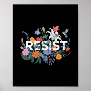 Weersta Florale Protest Weerstand Politieke Vrouwe Poster