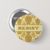 Weersta Gouden Ananas Ronde Button 5,7 Cm (Voorkant /achterkant)