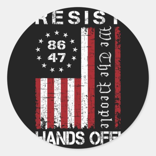 Weersta Handen af Protest 86 47 8647 Protest Opsla Ronde Sticker (Voorkant)