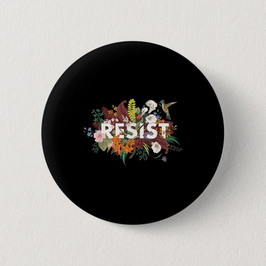 Weersta het bloemenprotest tegen Trump Ronde Button 5,7 Cm (Voorkant)