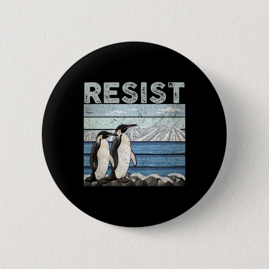 Weersta het pinguïnactivisme ronde button 5,7 cm (Voorkant)