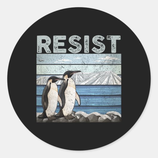 Weersta het pinguïnactivisme ronde sticker (Voorkant)